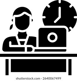 Hard Work Icon Glyph Vector Illustration