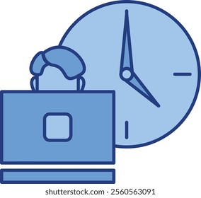 Hard work Icon - Lineal Blue Style - Meritocracy Theme