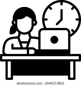 Hard Work Icon Mixed Vector Illustration