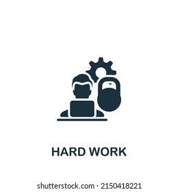 Hard Work icon. Monochrome simple Business Motivation icon for templates, web design and infographics