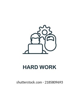 Hard Work icon. Monochrome simple Business Motivation icon for templates, web design and infographics