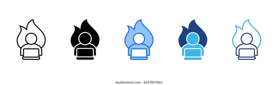 Hard Work Icon Set With Multiple Style For Design