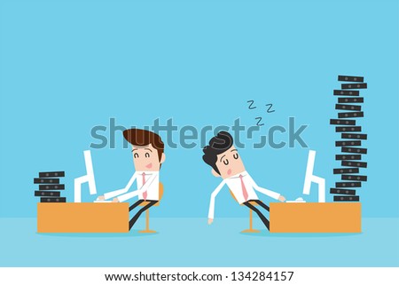 Hard work and lazy businessman