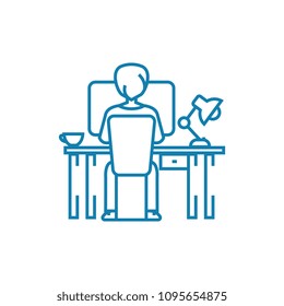 Hard work linear icon concept. Hard work line vector sign, symbol, illustration.