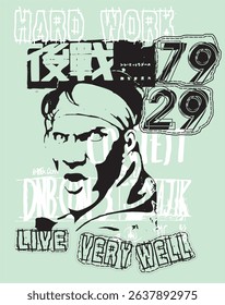 Hard Work Live Very Well Streetwear Poster