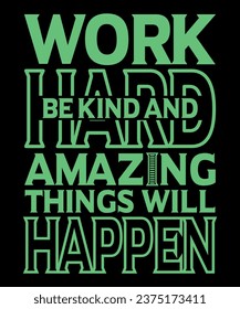 Hard work motivational vector tshirt design
