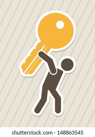 hard work over lineal background vector illustration 