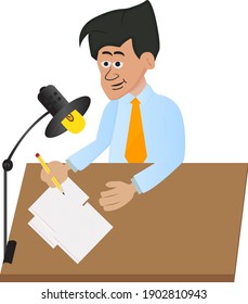 hard worker business character working