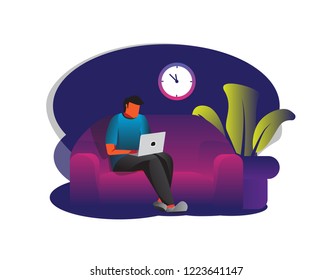 hard worker illustration