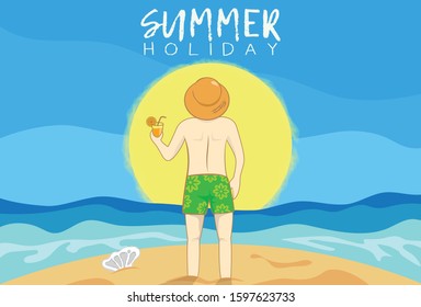 Hard workers are enjoying summer vacation time on the beautiful beach