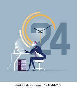 Hard Working . Artificial Intelligence Technology Vector