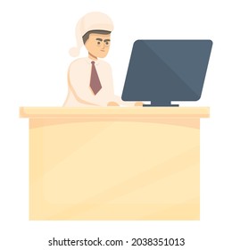 Hard Working Employee Icon Cartoon Vector. Night Work. Overworked Man