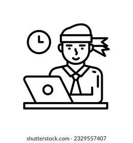 Hard Working icon in vector. Illustration