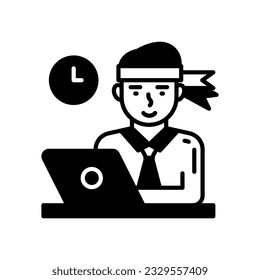 Hard Working icon in vector. Illustration