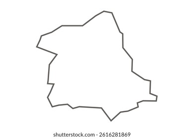Harda District of Madhya Pradesh outline map on a white background