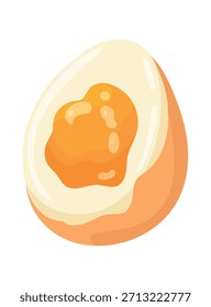 Huevo duro. Ilustración de Clipart de Vector plano con fondo aislado.