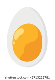 Huevo duro. Ilustración de Clipart de Vector plano con fondo aislado.