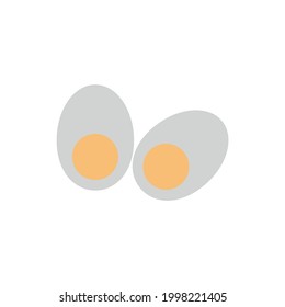 Hard-boiled egg icon on white background