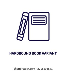 icono de variante de libro de difícil acceso de la colección de educación. Variante lineal delgada de libro de envergadura dura, icono grande de contorno en blanco aislado en fondo blanco. Signo de variante de libro de línea dura vector, símbolo para web