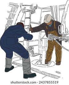 Hardcore Roughneck Drilling with Grit Vector Illustration