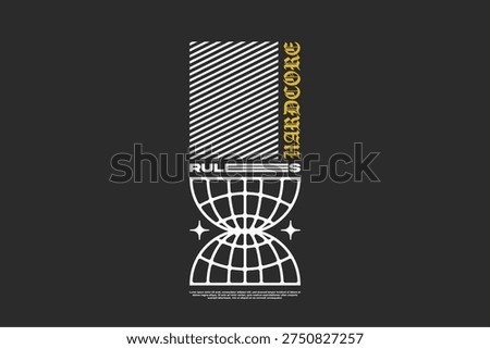 Hardcore Streetwear vector template for tshirt apparel print