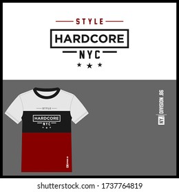 HARDCORE TYPOGRAPHY T SHIRT VECTOR