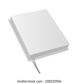 hardcover blank book isolated on white background