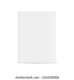 Hardcover book mockup isolated on white background - front view. Vector illustration