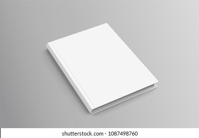 Hardcover book on grey background in 3d illustration