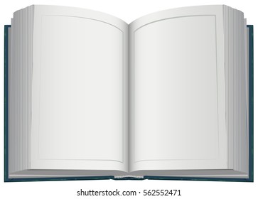 Hardcover open book. Isolated on white vector illustration