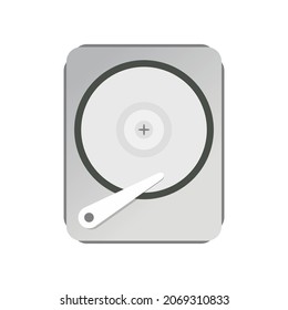 Harddisk icon. Hard drive. Digital data storage. Mechanical disk. Desktop icons pack. Computer folder shortcut. Linux inspired theme. UI customization element. Vector illustration.