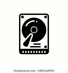 icono de disco duro, gadget de tema de icono de glifo aislado