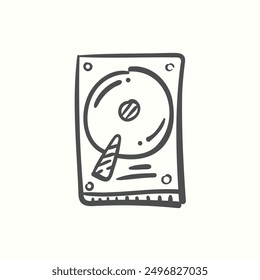 harddisk icon, isolated handdrawn icon theme gadget