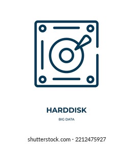 Harddisk icon. Linear vector illustration from big data collection. Outline harddisk icon vector. Thin line symbol for use on web and mobile apps, logo, print media.