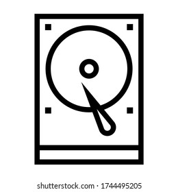 Harddrive, harddisk - icon line vector - hardware icons