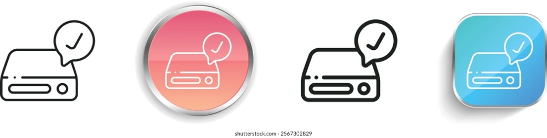 harddrive icon. Thin Linear, Regular and Button Style Design Isolated On White Background