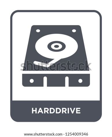 harddrive icon vector on white background, harddrive trendy filled icons from Hardware collection, harddrive simple element illustration