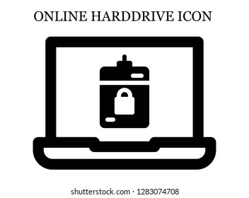 Harddrive search icon. Editable Harddrive search icon for web or mobile.