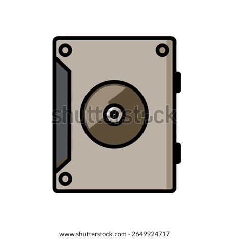 Harddrive storing data digitally isolated illustration technology