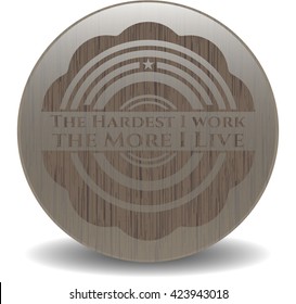 Lo más difícil que trabajo es el emblema retro de madera que más vivo