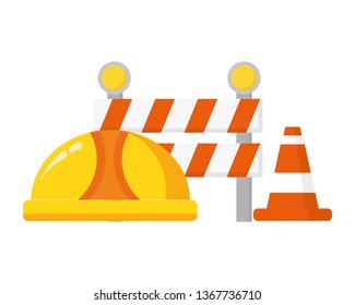 hardhat barrier cone traffic construction