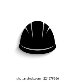 Hardhat  - black vector icon with shadow 