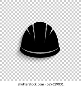 Hardhat - black vector  icon with shadow