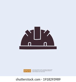hardhat helmet. safety hat cap symbol. engineering related doodle icon concept with solid style icon vector illustration