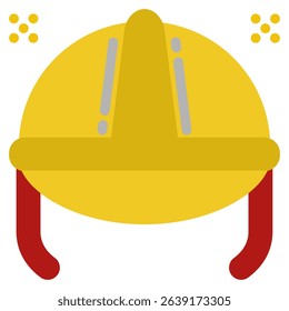 Hardhat Icon  in Flat Style. Color Fill
