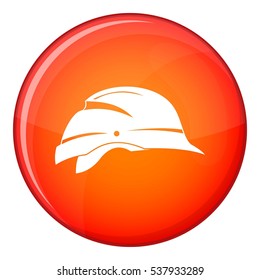 Hardhat icon in red circle isolated on white background vector illustration