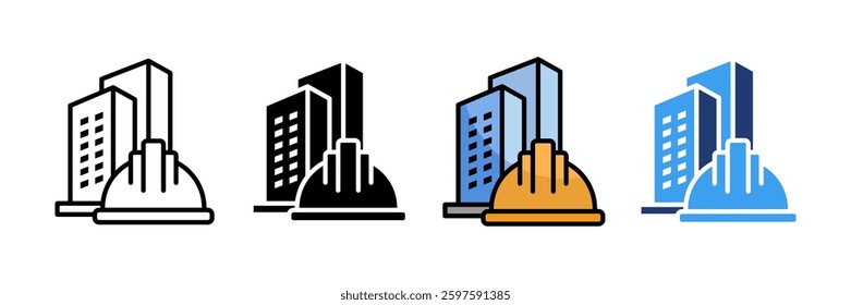 Hardhat Icon Set Multiple Style Collection