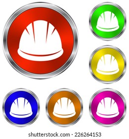 Hardhat   icon - vector glossy colourful buttons
