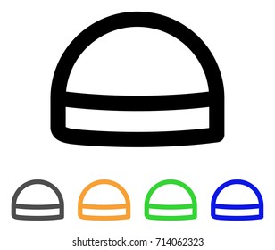 Hardhat icon. Vector illustration style is a flat linear iconic hardhat symbol with black, gray, green, blue, yellow color variants. Designed for web and software interfaces.