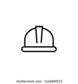 Hardhat line icon. Construction worker, engineer, protective workwear. Construction concept. Vector illustration can be used for topics like building, industry, occupation